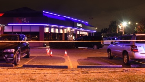 The outside of Manzo Restaurant in Richmond, B.C., is pictured following a shooting in September 2020. (IHIT)