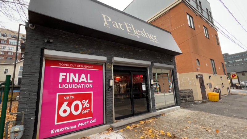Pat Flesher Luxury Outerwear on Cooper Street will close in early 2022. (Tyler Fleming/CTV News Ottawa)