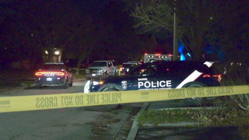 Barrie Police investigate what is only being described as an "incident" in the area of Hurst and Golden Meadow Road on Fri. Nov. 19, 2021 (Steve Mansbridge/CTV News Barrie) 