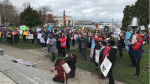 A rally against the planned changes to autism support funding in B.C. is pictured on Nov. 25, 2021, about a month after the plans were announced. (CTV News)
