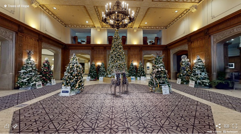 A snapshot from last year's Trees of Hope virtual tour at the Chateau Laurier.