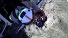 Chopper crew rescues man stuck on a hillside