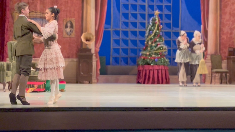 Findlay Davies and Victoria Noisette performing in The Nutcracker at the NAC. (Dave Charbonneau/CTV News Ottawa)
