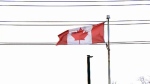 The Canadian flag blowing in strong winds in this undated photo. (CTV)