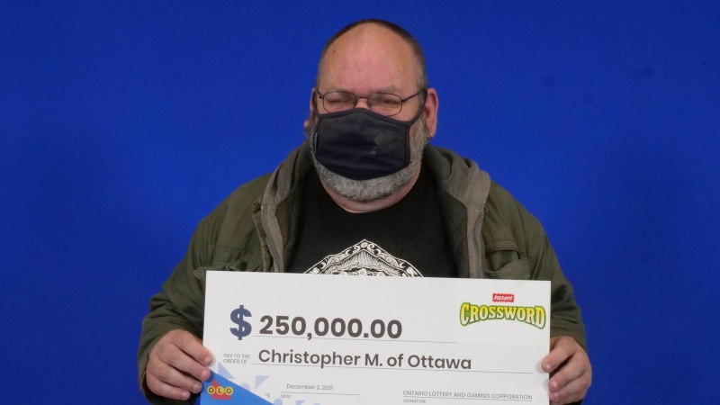 Christopher Masse, 46, won a $250,000 Instant Crossword prize with a ticket purchased at Carlingwood Mall.