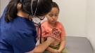 Dr. Sabrina Manoli treats her 5- year-old patient Yacine Abakrim