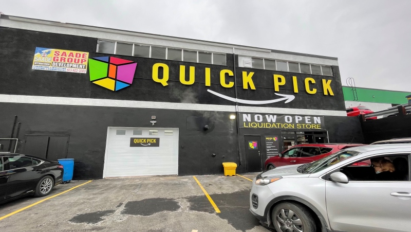Quick Pick, on Wildwood Avenue near Bank Street and Heron Road, is filled with Amazon returns and overstock. On Fridays, items are $25, but by Wednesday, everything is $1. (Peter Szperling/CTV News Ottawa)