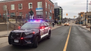 Police respond to a fight in Kitchener on Dec. 16, 2021 (Dan Lauckner / CTV Kitchener)