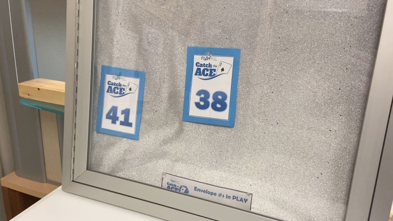 The ace of spades was hidden in envelop 41 in the Renfrew Victoria Hospital's Catch the Ace lottery. (Dylan Dyson/CTV News Ottawa)