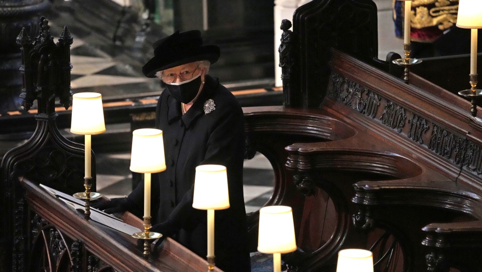 Queen Elizabeth at Prince Philip's funeral