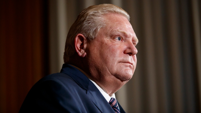 Ontario Premier Doug Ford speaks during a press conference at Queen's Park in Toronto, Wednesday, Dec. 15, 2021. THE CANADIAN PRESS/Cole Burston 