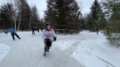 Levi McGibney enjoys an afternoon of skating through the forest trail of Patinage en Forêt. Jan. 4, 2022. Lac-Des-Loups, Que. (Tyler Fleming / CTV News Ottawa)