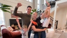 Mark and Carly Coldham, along with their two boys Hugh and Weston, are the winners of the CHEO Dream of a Lifetime lottery grand prize worth more than $3.1. Ottawa, On. Jan. 05, 2022. (Tyler Fleming/CTV News Ottawa)