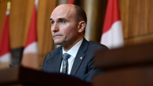 Minister of Health Jean-Yves Duclos participates in a news conference on the COVID-19 pandemic and the omicron variant, in Ottawa, on Friday, Jan. 7, 2022. THE CANADIAN PRESS/Justin Tang