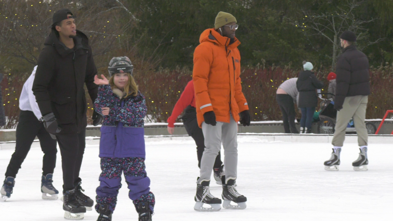 People skating on one of Ottawa's outdoor rinks. (Jackie Perez/CTV News Ottawa)