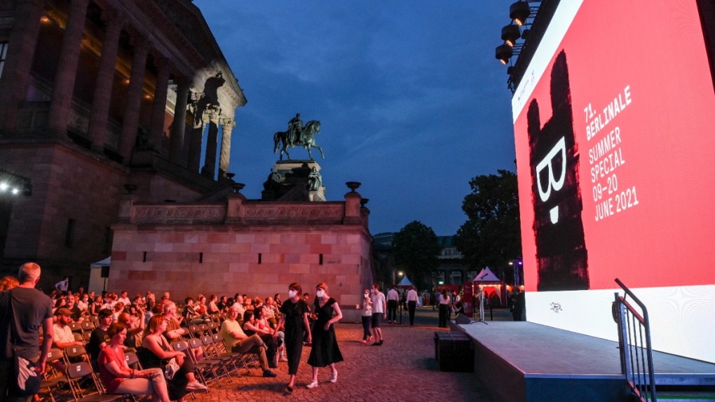 Open-air cinema on Museum Island in Berlin in 2021