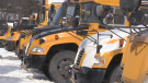 School buses at Landmark Bus Lines in Barrie, Ont. (CTV News)