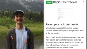 Noah Little created the COVID-19 Tracker website as a way to fill the gap in current testing capabilities. (Courtesy: Noah Little/covidtracker.ca)