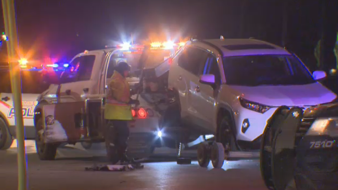 Police say one driver was injured in two-vehicle crash in Wellesley Township. (Adam Marsh / CTV Kitchener)