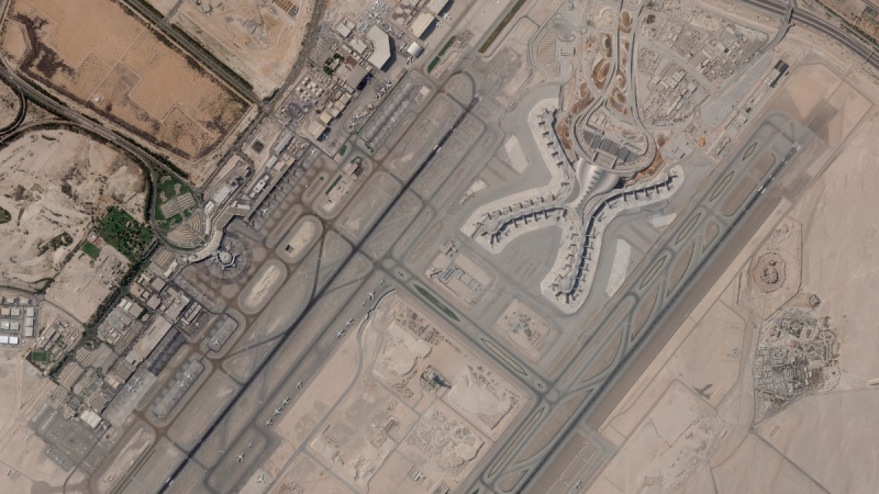 Abu Dhabi International Airport is seen on Dec. 8, 2021. (Planet Labs PBC via AP) 