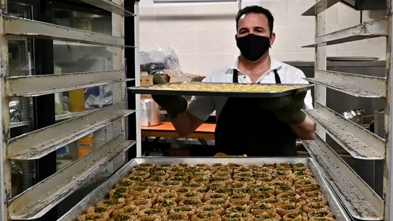 Aeman Alkadour prepares cookies, cakes and baklava at his kitchen space in Ottawa’s east end.
