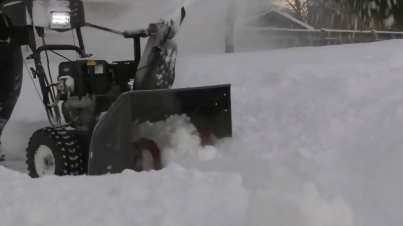 About 25 to 35 centimetres of snow fell in Waterloo Region on Monday. (CTV Kitchener)