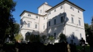 The Casino della Aurora, also known as Villa Ludovisi, in Rome, Tuesday, Nov. 30, 2021. The villa in the heart of Rome that features the only known ceiling painted by Caravaggio is being put up for auction by court order after the home was restored by its last occupants: a Texas-born princess and her late husband, a member of one of Rome's aristocratic families. (AP Photo/Gregorio Borgia)