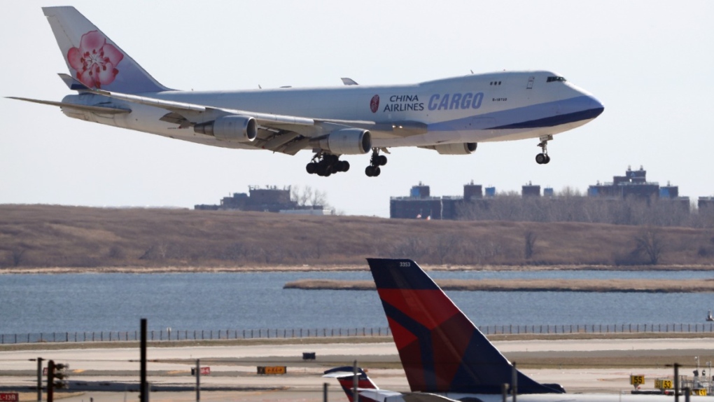 Cargo jet lands at JFK airport in New York