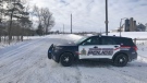 Police block a road in Wellesley Township due to a collision (Dan Lauckner / CTV Kitchener)