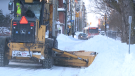 A plow clears snow after a blizzard dumped a record 47.8 cm of snow in Ottawa on Monday, Jan. 17, 2022. (Jim O'Grady/CTV News Ottawa)