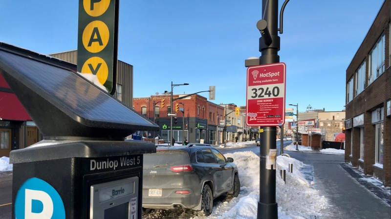Parking in downtown Barrie, Ont. (Chris Garry/CTV News)
