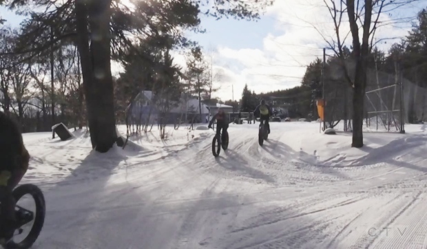 Called the Beaver Freezer Marathon, competitors are challenged to fat bike, ski or run through 10 waterways in the Hiawatha Highlands. (Photo from video)
