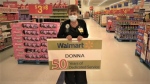Edmonton retail worker Donna Batiuk honoured for 50 years at Capilano Walmart.
