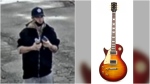 A man who allegedly stole a guitar worth $8,000 by shoving it down his pants is wanted by police in York Region. (Handout)