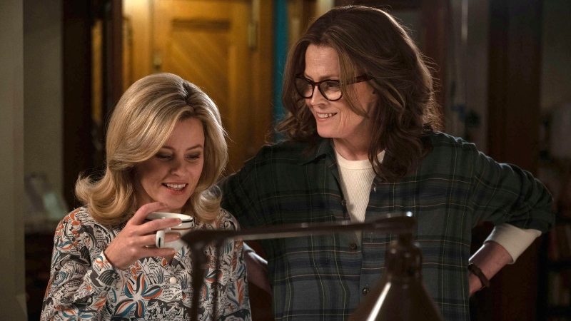 Elizabeth Banks, left, and Sigourney Weaver appear in "Call Jane" by Phyllis Nagy, an official selection of the Premieres section at the 2022 Sundance Film Festival. (Wilson Webb/Sundance Institute via AP) 