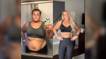 Christina Topic in Nov. 2019 (L), Dec. 2021 (R). Topic, 35 from London, Ont. has been documenting her weight loss journey and has lost 140 pounds. (Source: Christina Topic)