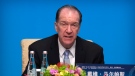 World Bank President David Malpass speaks during a press conference for the the Fourth 1+6 Roundtable Dialogue at the Diaoyutai State Guesthouse in Beijing, Thursday, Nov. 21, 2019. (AP Photo/Mark Schiefelbein)