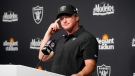Las Vegas Raiders head coach Jon Gruden attends a news conference after an NFL football game against the Miami Dolphins in Las Vegas, in this Sunday, Sept. 26, 2021, file photo. (AP Photo/Rick Scuteri, File)