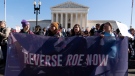 Anti-abortion protesters demonstrate in front of the U.S. Supreme Court Wednesday, Dec. 1, 2021, in Washington, as the court hears arguments in a case from Mississippi, where a 2018 law would ban abortions after 15 weeks of pregnancy, well before viability. (AP Photo/Jose Luis Magana)