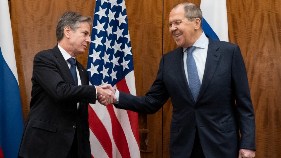 Blinken and Lavrov shake hands in Geneva