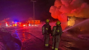 Shop fire at Puslinch Lake (Supplied/Cambridge Fire Dept.)