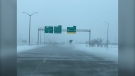 Blowing snow and poor visibility has prompted the Perimeter Highway in Winnipeg to close on January 21, 2022. (CTV News Photo Ken Gabel)