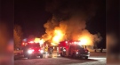 Fire has destroyed the Royal Canadian Legion in Hepworth, Ont. on Friday, Jan. 21, 2022. (Viewer photo.)