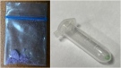Substances being sold as down in Kelowna (left) and Penticton are shown in images from Interior Health.