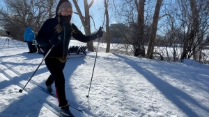 Skiers enjoy the Rideau Winter Trail along the Rideau River. (Peter Szperling/CTV News Ottawa)