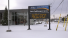 A sign outside the Barrie Fire Department on Barrie, Ont., on Saturday, Jan. 22, 2022 (Steve Mansbridge/CTV News)