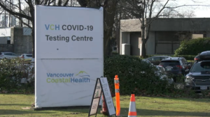 The North Shore's only drive-thru COVID-19 testing site is seen on Saturday, Jan. 22, 2022. (CTV)