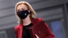 Britain's Foreign Secretary Liz Truss arrives for a G7 Foreign and Development Ministers Session with Guest Countries and ASEAN Nations in Liverpool, England Sunday, Dec. 12, 2021. (Olivier Douliery / Pool via AP)