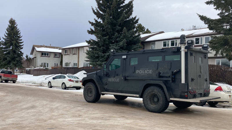 Police surrounded an apartment complex near 140 Avenue and 80 Street in the late morning of Jan. 23, 2022, after a "weapons complaint" was made. A man was arrested in the evening. 