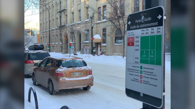 The City of Winnipeg has launched the second phase of of the Exchange District parking sign project ( CTV News Photo Scott Andersson)